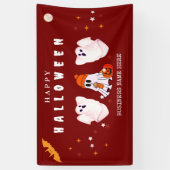 Custom Small Business Logo Halloween Party Banner (Vertikal)