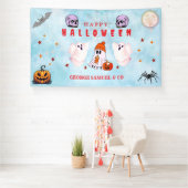 Custom Small Business Logo Halloween Party Banner (Insitu)