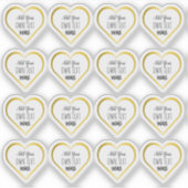 Custom Small Clear Gold Heart Stickers Aufkleber (Vorderseite)