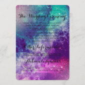 Custom Smokey Galaxy Hochzeitsprogramme Programm (Rückseite)