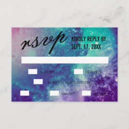 Custom Smokey Galaxy Wedding RSVP Cards