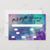 Custom Smokey Galaxy Wedding RSVP Cards (Vorderseite)