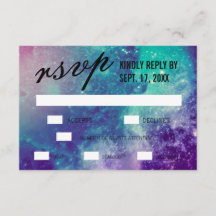 Custom Smokey Galaxy Wedding RSVP Cards