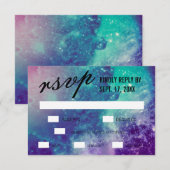 Custom Smokey Galaxy Wedding RSVP Cards Karte (Vorne/Hinten)