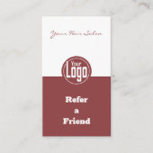 Custom Smoky Topaz White Hair Salon Weiterempfehle Empfehlungskarte (Vorderseite)