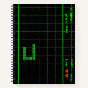 Custom Snake Game Retro NotebookSpiral Notebook Notizblock