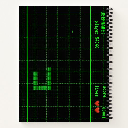 Custom Snake Game Retro NotebookSpiral Notebook Notizblock (Rückseite)