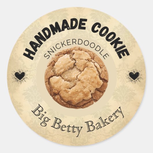 Custom Snickerdoodle Cookie Labels Runder Aufkleber (Vorderseite)
