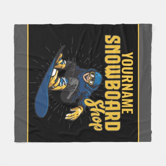 Custom Snow Boarder Snowboard Shop Big Air Fleecedecke (Vorderseite (Horizontal))