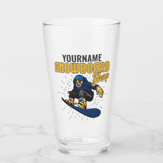 Custom Snow Boarder Snowboard Shop Big Air Glas (Vorderseite)