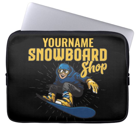 Custom Snow Boarder Snowboard Shop Big Air Laptopschutzhülle (Vorderseite)