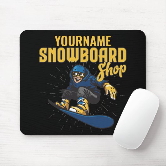 Custom Snow Boarder Snowboard Shop Big Air Mousepad (Mit Mouse)