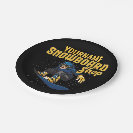 Custom Snow Boarder Snowboard Shop Big Air Pappteller (Schrägansicht)