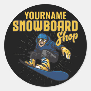 Custom Snow Boarder Snowboard Shop Big Air Runder Aufkleber