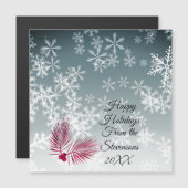 Custom Snowflags Weihnachten Personalisiert Magnetkarte (Vorne/Hinten)