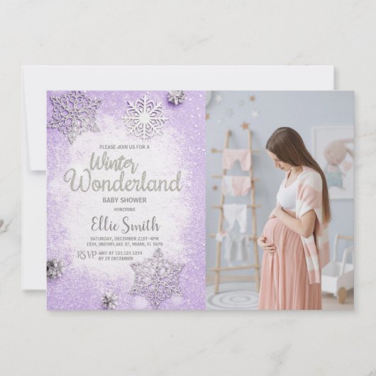 Custom Snowflake Baby Celebration Einladung (Vorderseite)