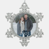 Custom Snowflake Photo Ornament 2025 Personalized (Vorderseite)