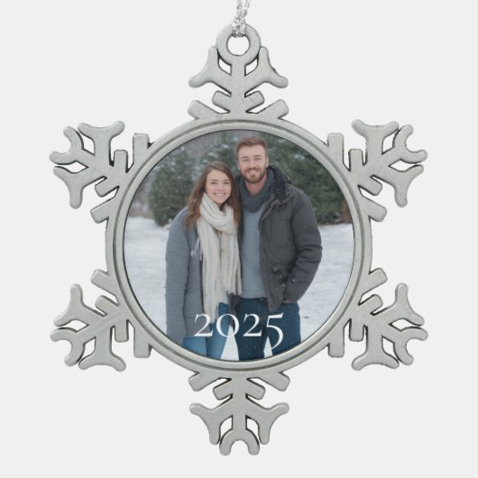 Custom Snowflake Photo Ornament 2025 Personalized (Vorderseite)