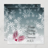 Custom Snowflake Weihnachts-Flat Card (Vorne/Hinten)
