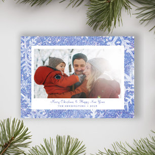 Custom Snowflake Weihnachts-Fotokarte Feiertagskarte