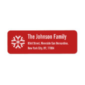 Custom Snowflake Weihnachtsfeiertag Rücksendeadres (Vorne)