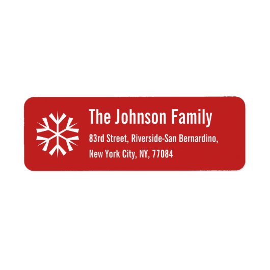 Custom Snowflake Weihnachtsfeiertag Rücksendeadres (Vorne)