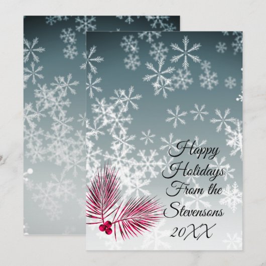 Custom Snowflake Weihnachtskarte (Vorne/Hinten)
