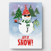 Custom Snowflakes Fun Party Snowman Weihnachten Fotoplatte (Vorderseite)