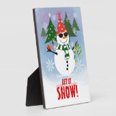 Custom Snowflakes Fun Party Snowman Weihnachten Fotoplatte (Seite)