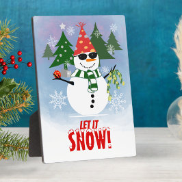 Custom Snowflakes Fun Party Snowman Weihnachten Fotoplatte