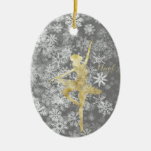Custom Snowflakes Gold Fossil Gran Ballerina Tanz
