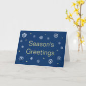Custom Snowflakes Season's Greetings Blue Karte (Gelbe Blume)