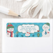 Custom Snowflakes & Snowmen Family Address Labels (Insitu)