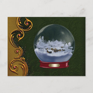 Custom Snowglobe Weihnachten Postcard