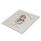 Custom Snowman Aquarell Weihnachtsgeschenk Fliese (Seite)