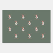 Custom Snowman Aquarell Weihnachtsgeschenk Geschenkpapier Set (Vorderseite 3)