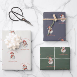 Custom Snowman Aquarell Weihnachtsgeschenk Geschenkpapier Set