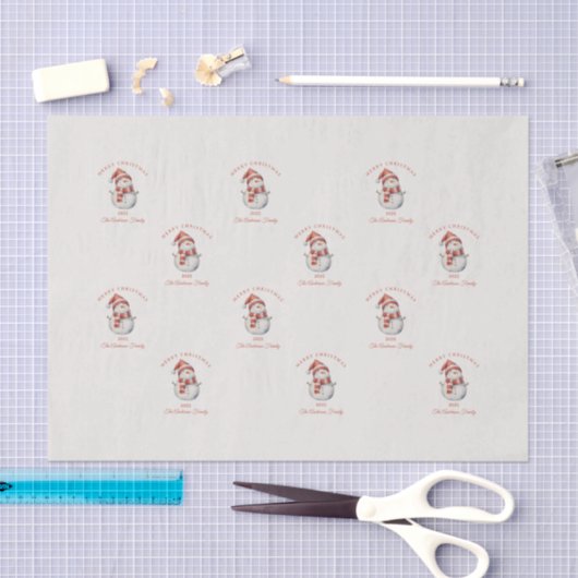 Custom Snowman Aquarell Weihnachtsgeschenk Seidenpapier (Handwerk)