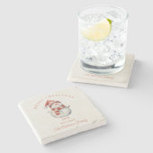 Custom Snowman Aquarell Weihnachtsgeschenk Steinuntersetzer (Seitenansicht)