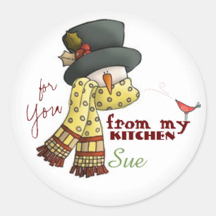 Custom Snowman Baking Stickers