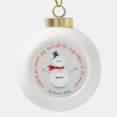 Custom Snowman Button Ball Ornament (Vorderseite)