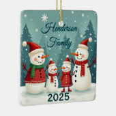 Custom Snowman Family Of Four Keramikornament (Rechts)