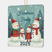 Custom Snowman Family Of Four Keramikornament (Links)