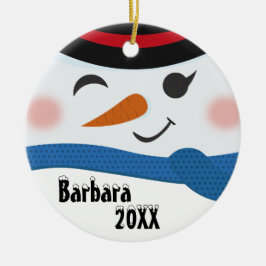 Custom Snowman Gesicht Keramik Ornament