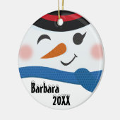 Custom Snowman Gesicht Keramik Ornament (Links)