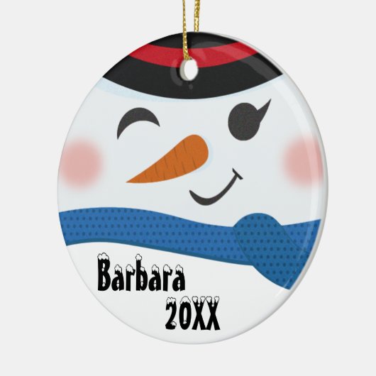 Custom Snowman Gesicht Keramik Ornament (Links)