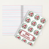 Custom Snowman Pattern Monogram Weihnachten Notizblock (Innen)