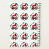 Custom Snowman Pattern Monogram Weihnachten Notizblock (Rückseite)