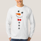 Custom Snowman Red Bowtie Black Buffalo Tasten T T-Shirt (Vorderseite)