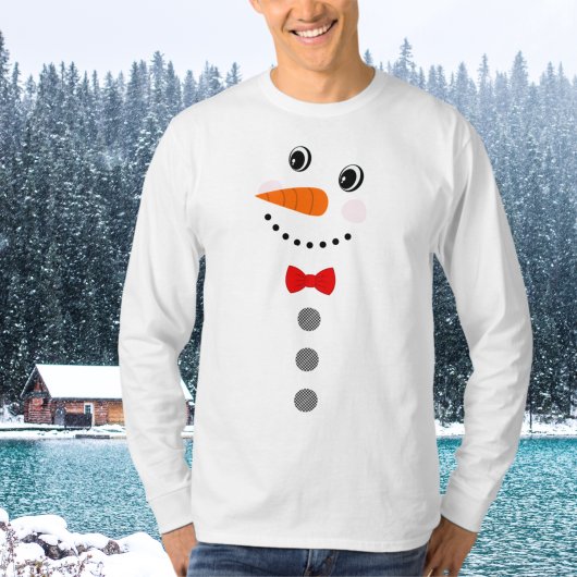 Custom Snowman Red Bowtie Black Buffalo Tasten T T-Shirt